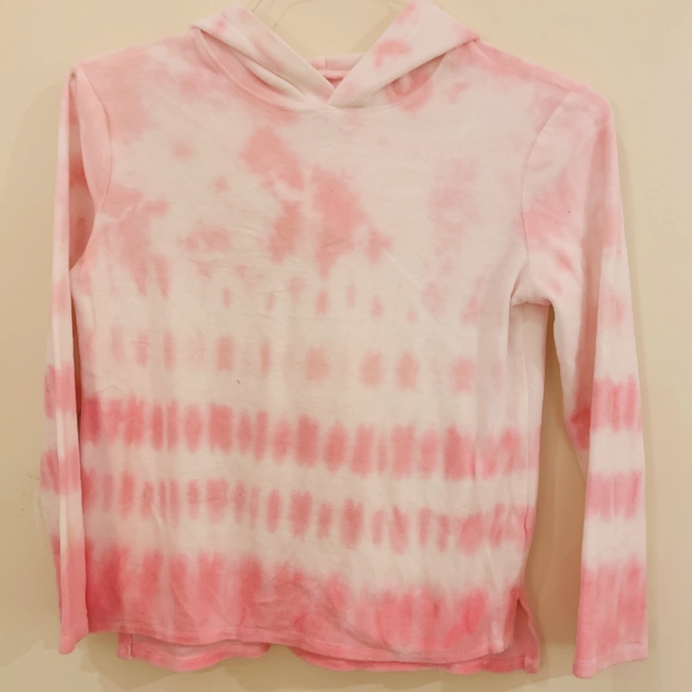 pink tie dye Justice pullover size youth 10